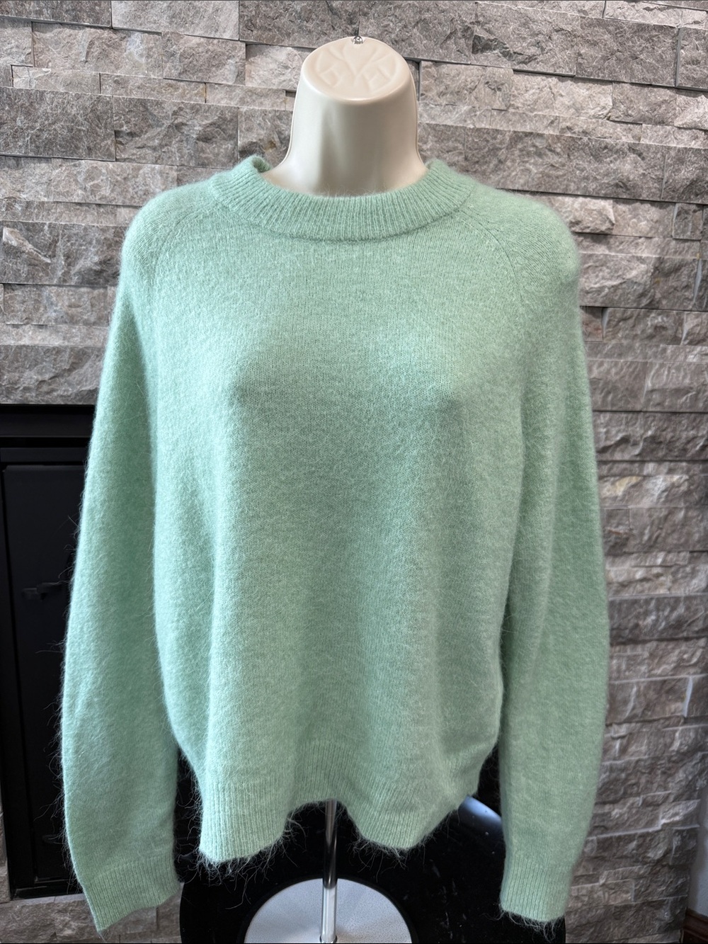 Zara Light Green Crew Neck Sweater